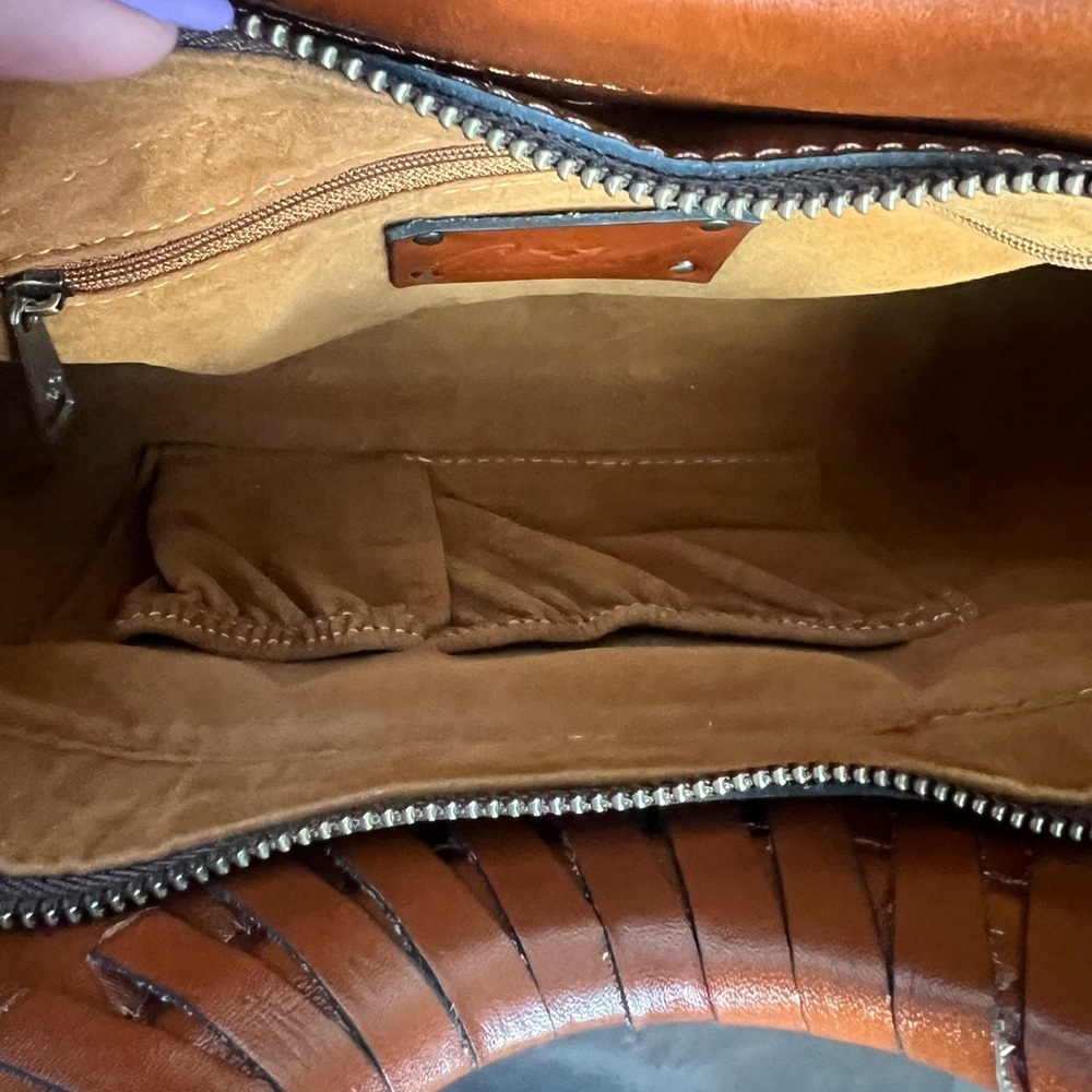 Patricia Nash Tooled Brown Embossed Handbag - Picture 9 of 14